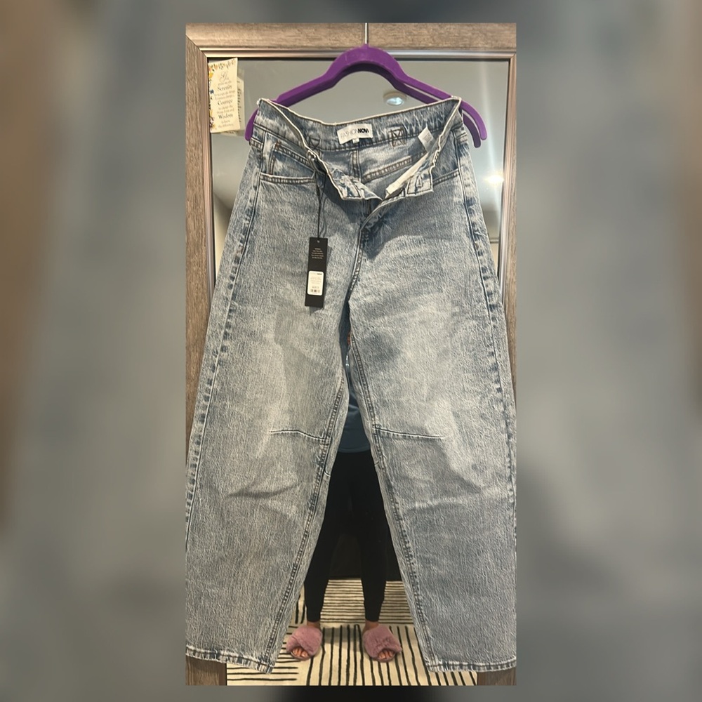 Fashion Nova Blue Flare Wide Leg Jeans